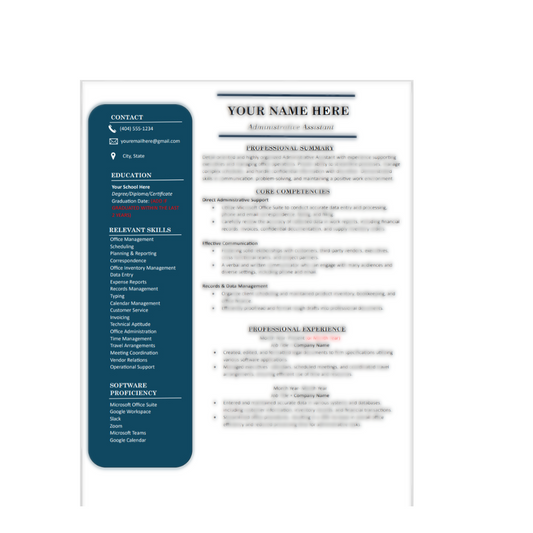 Administrative Assistant Resume Template