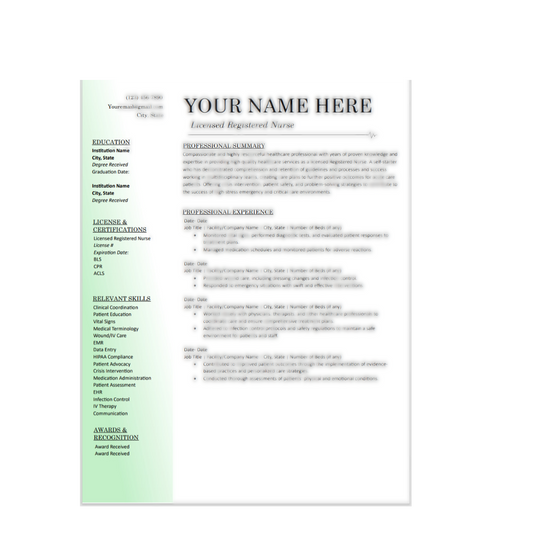 Registered Nurse Resume Template