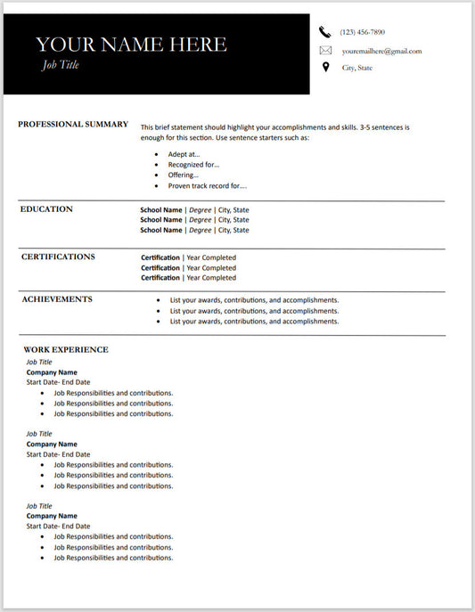 Corporate Minimalist Resume Template